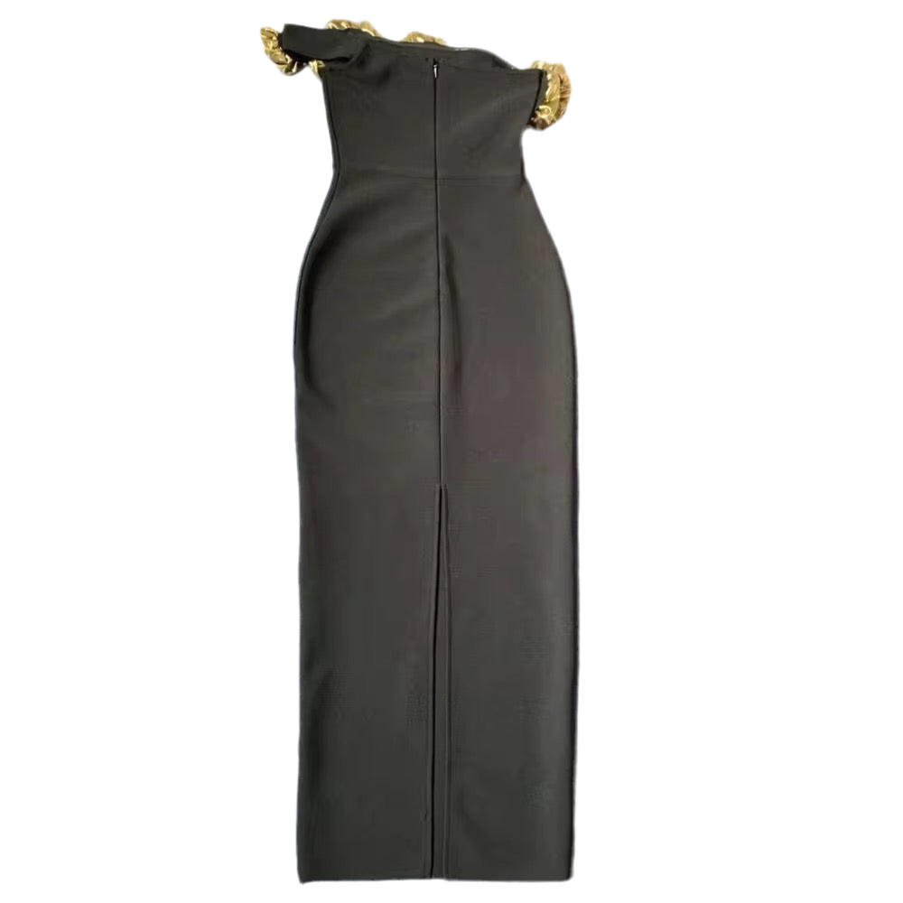 Golden Rosette Bandage Gown