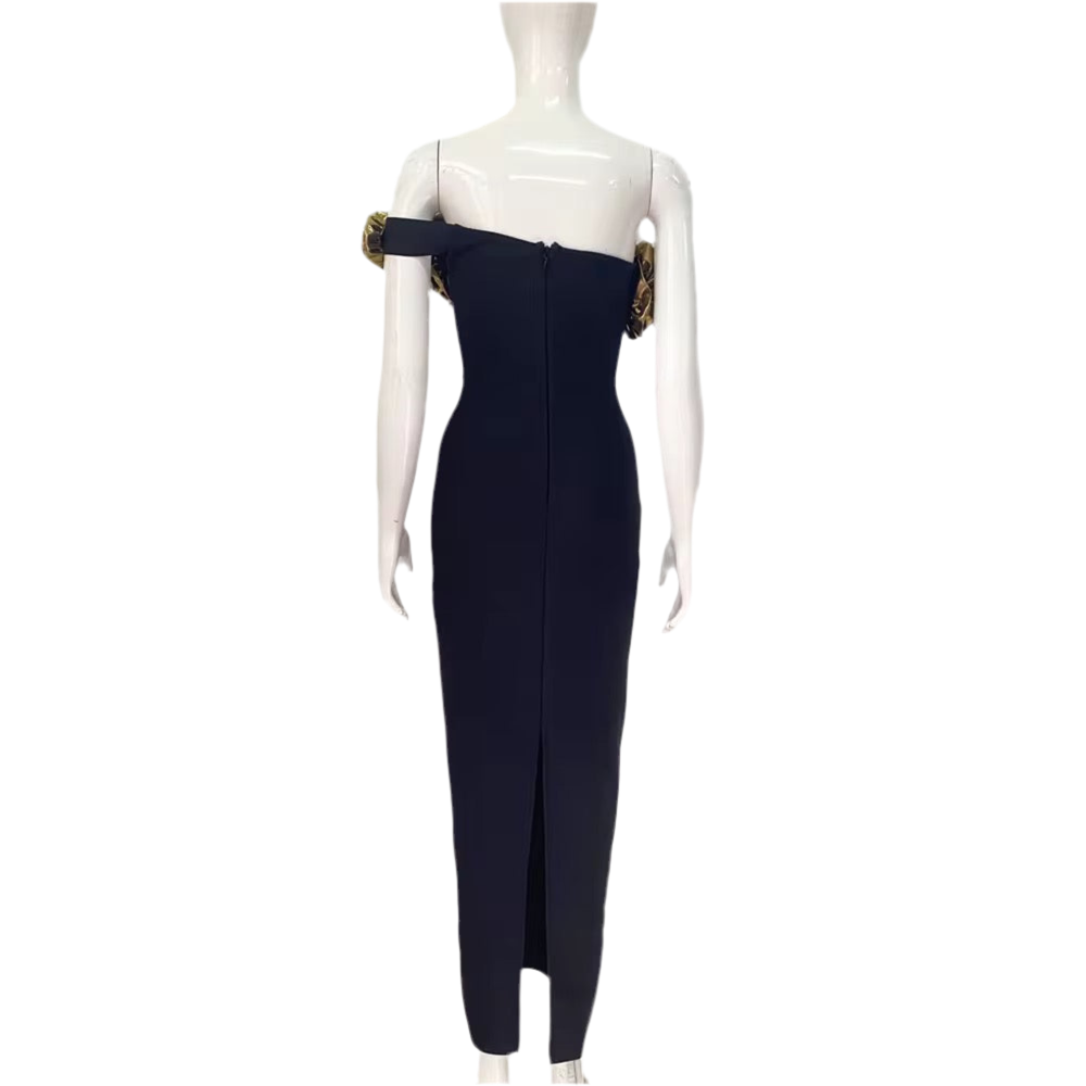 Golden Rosette Bandage Gown