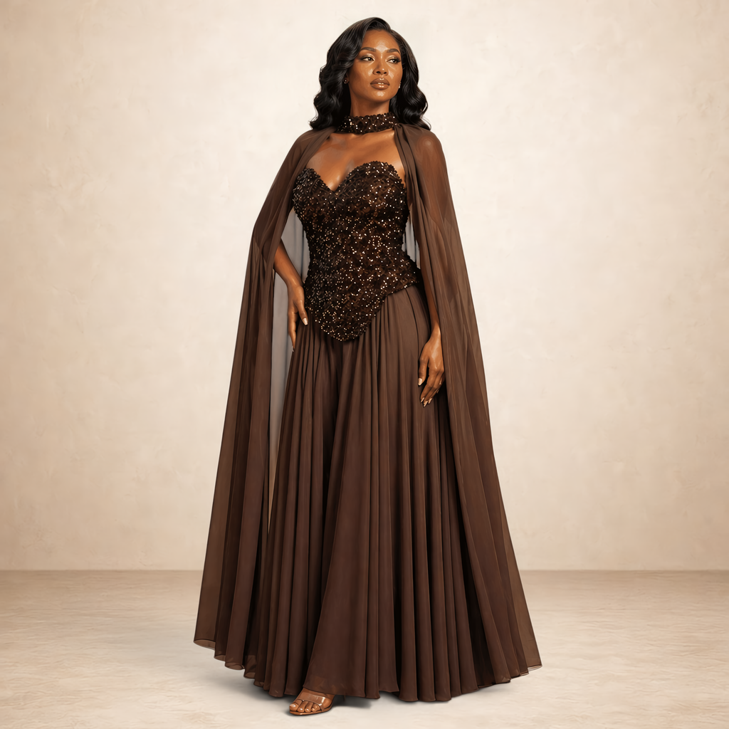 Midnight Luxe Corset Evening Gown Set