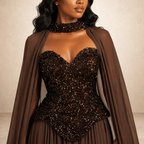 Midnight Luxe Corset Evening Gown Set