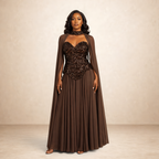 Midnight Luxe Corset Evening Gown Set