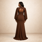 Cocoa Regal Illusion Gown