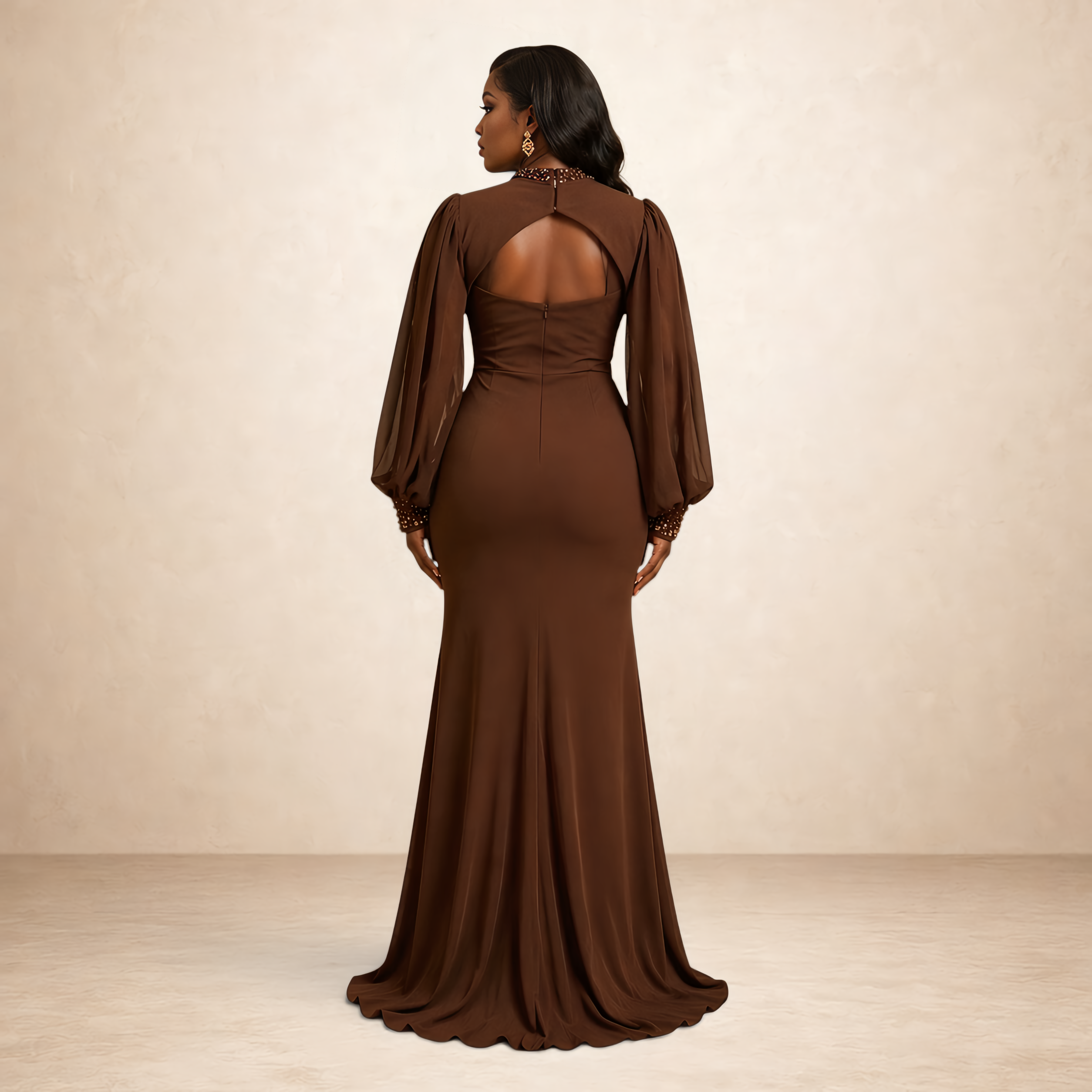 Cocoa Regal Illusion Gown
