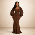 Cocoa Regal Illusion Gown