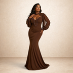 Cocoa Regal Illusion Gown