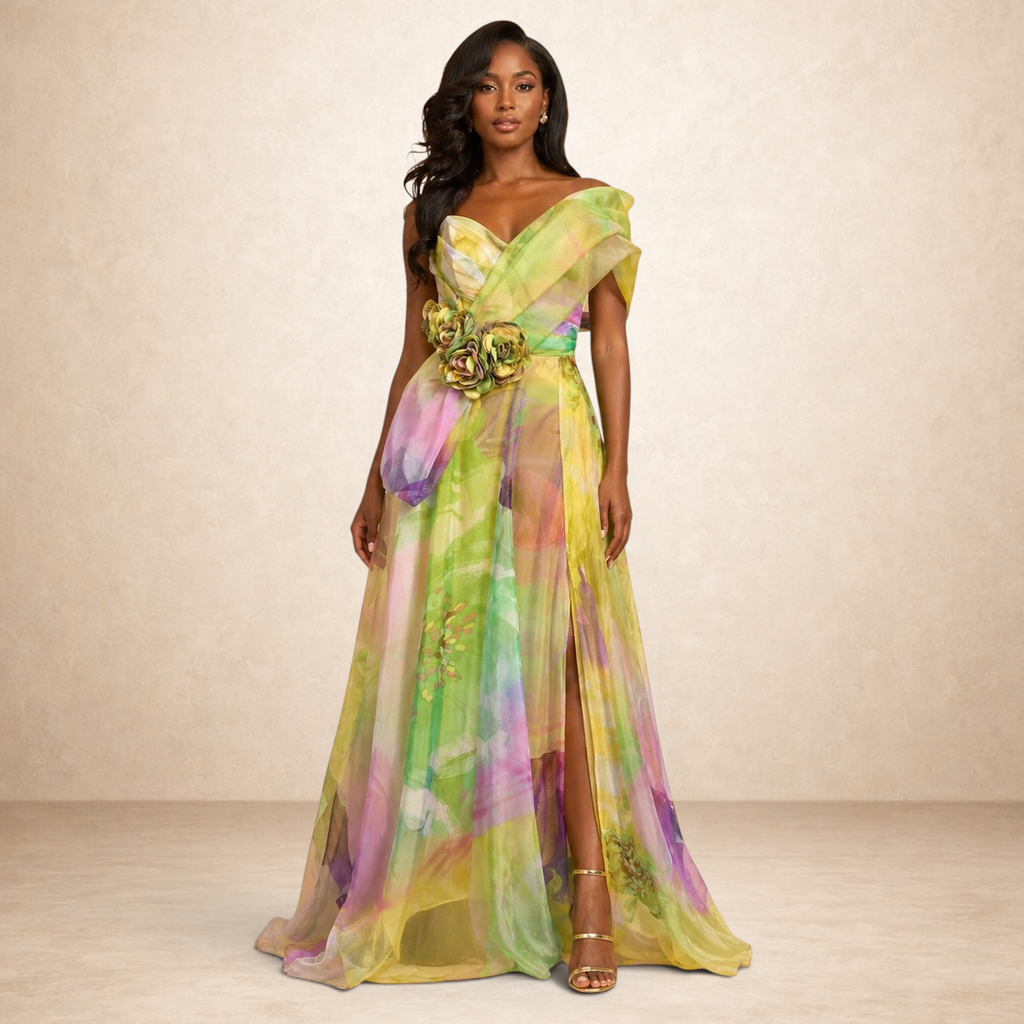 Verdelle Bloom Organza Evening Gown
