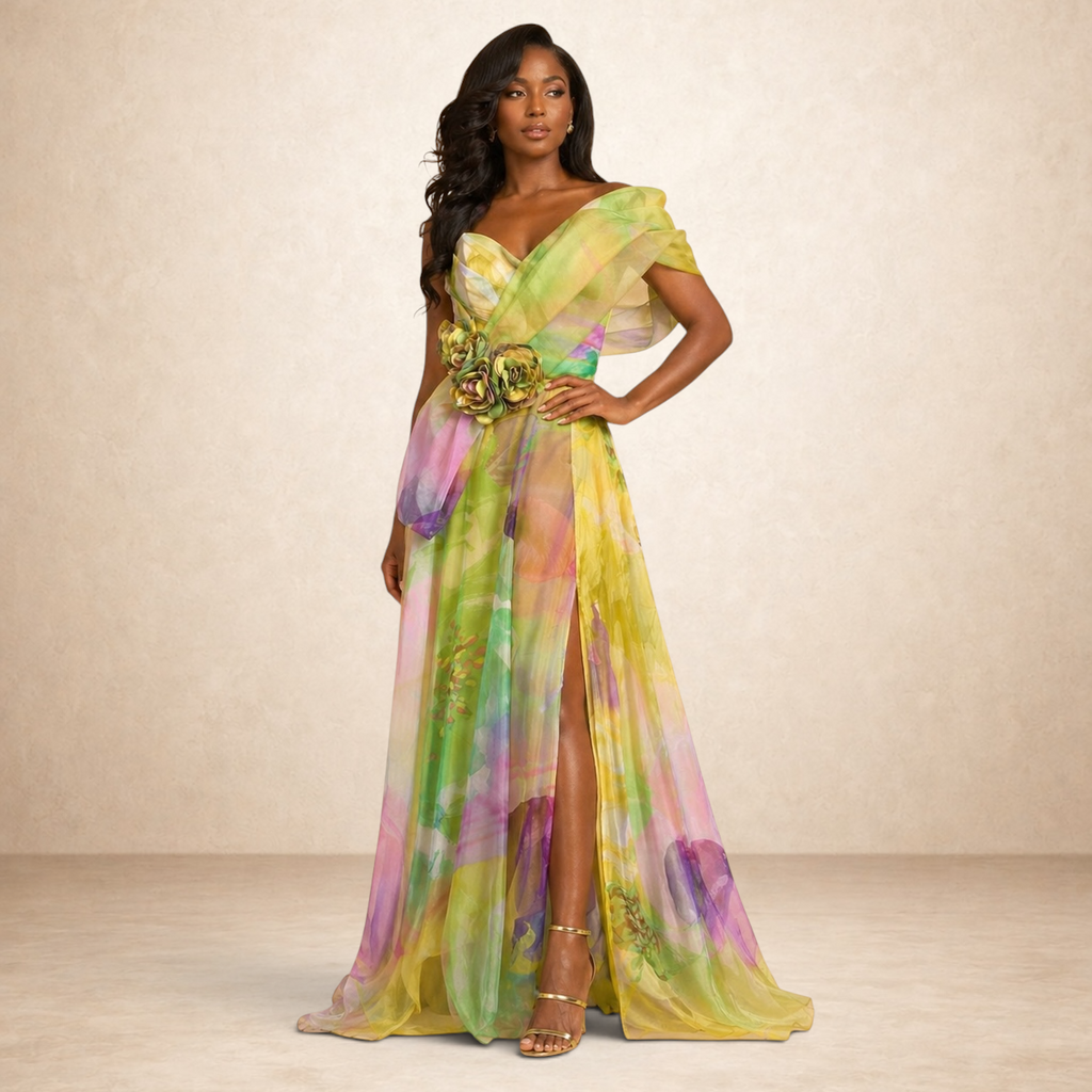 Verdelle Bloom Organza Evening Gown