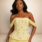 Silver Veil Luxe Pleated Skirt Set