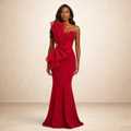Scarlet Aura Sculpted Evening Gown Size S • Red