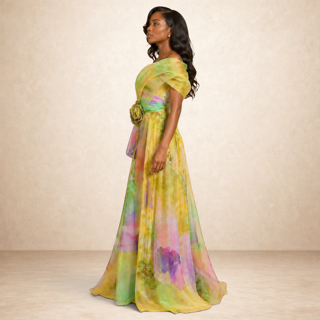 Verdelle Bloom Organza Evening Gown