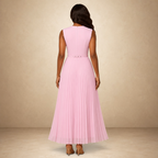 Rosé Whisper Pleated Maxi Dress