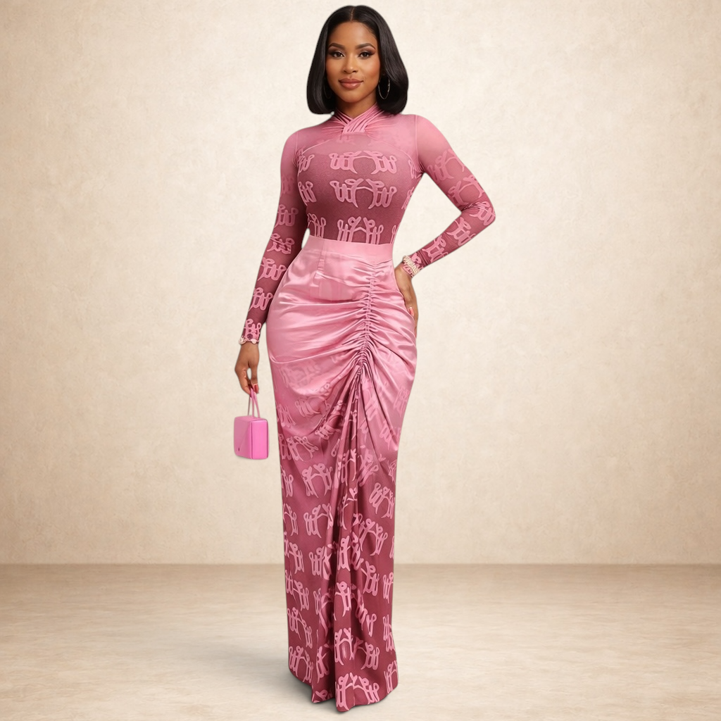 Muse Sculpt Ruched Maxi Skirt Set